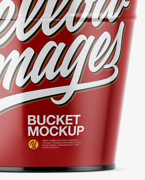 Glossy Bucket Mockup - Side View