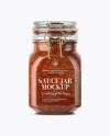 900ml Lecho Sauce Glass Jar w/ Clamp Lid Mockup - Front View (Eye-Level Shot)