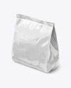 Glossy Food Bag Mockup - Half Side View (High Angle Shot)