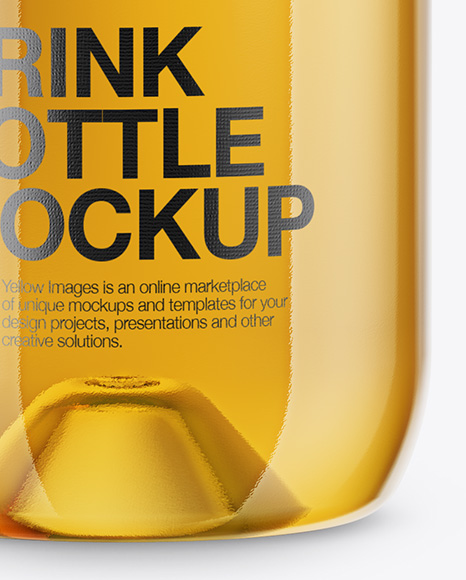 Clear Bottle with Red Apple Juice Mockup