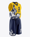 Basketball Kit w/ V-Neck Mockup - Half Side View