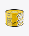 Glossy Paint Can Mockup - High-Angle Shot