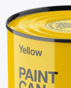 Glossy Paint Can Mockup - High-Angle Shot