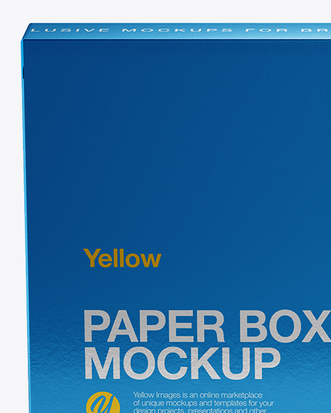 Metallic Paper Box Mockup (High-Angle Shot)