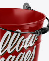 Glossy Bucket Mockup - Half Side View (High-Angle Shot)