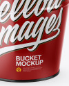 Glossy Bucket Mockup - Half Side View (High-Angle Shot)