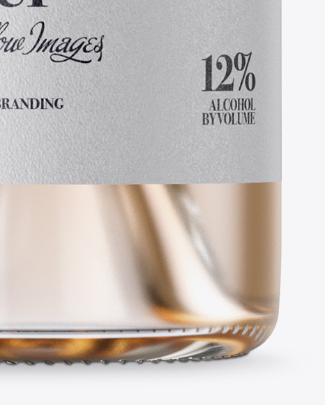 Clear Glass Wine Bottle with Cap Mockup