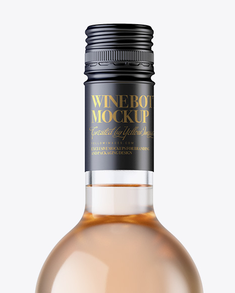 Clear Glass Wine Bottle with Cap Mockup