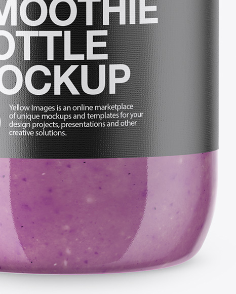 Clear Bottle with Berries Smoothie Mockup