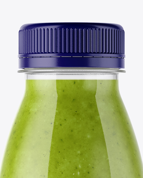 Clear Bottle with Green Smoothie Mockup