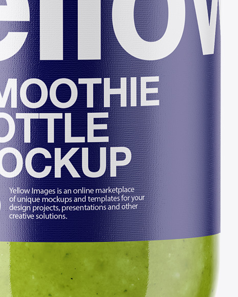 Clear Bottle with Green Smoothie Mockup