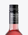 Clear Glass Pink Wine Bottle With Cap Mockup