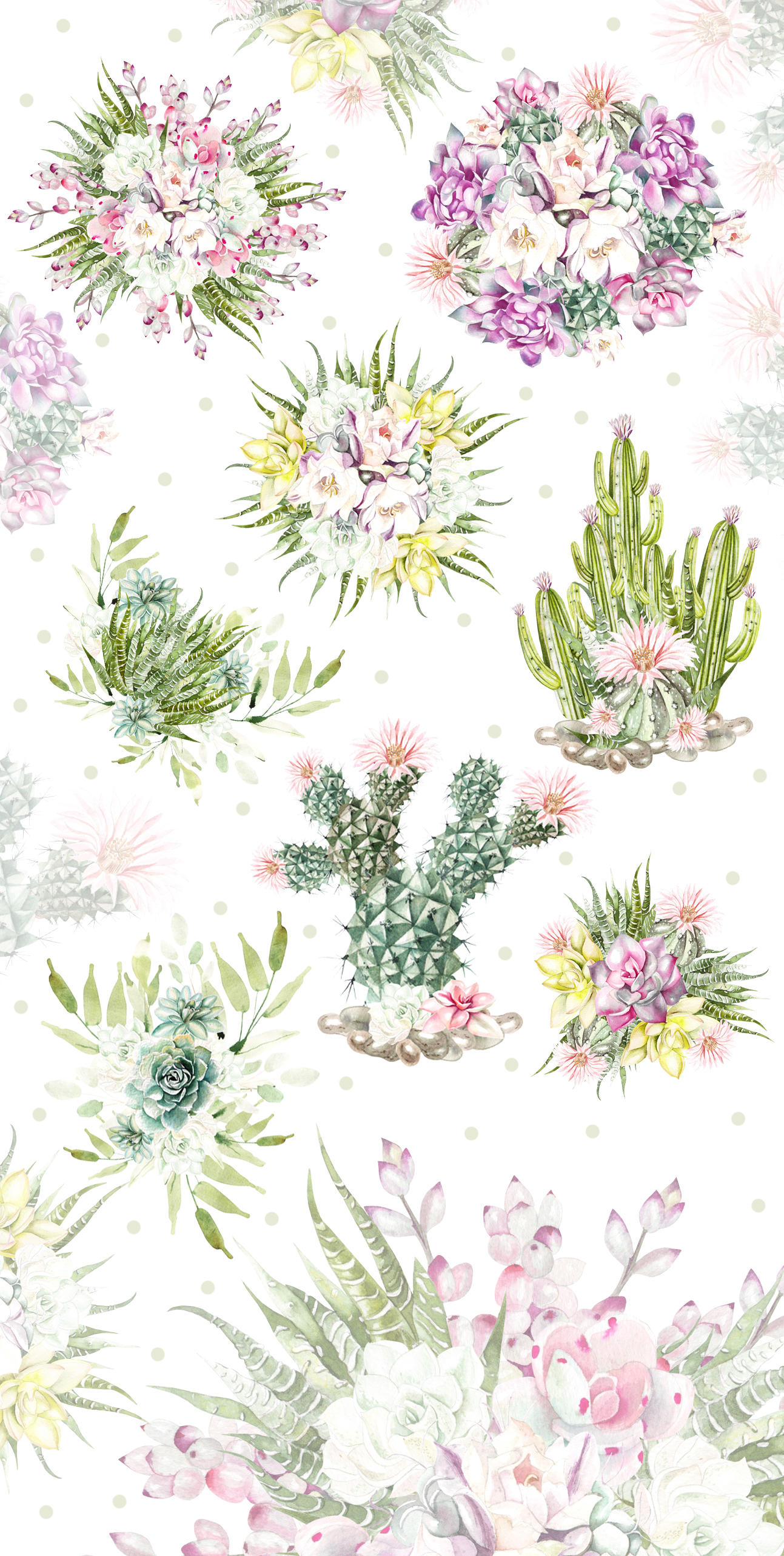 Watercolor SUCCULENTS &amp; CACTUSES