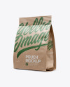 Kraft Pouch Mockup - Half Side View