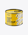 Glossy Tin Can with Ring Mockup