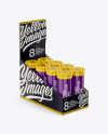 8 Glossy Sport Nutrition Tubes Display Box Mockup - Half Side View