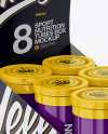 8 Glossy Sport Nutrition Tubes Display Box Mockup - Half Side View