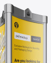 Advertising Poster Pillar with Matte Poster Mockup - Half Side View