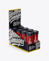 8 Matte Sport Nutrition Tubes Display Box Mockup - Half Side View