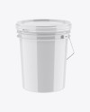 Glossy Paint Bucket Mockup - High Angle