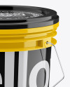 Glossy Paint Bucket Mockup - High Angle