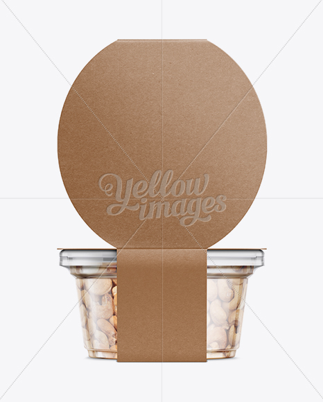 200g Plastic Cup in Kraft Wrap W/ Cashew Mockup