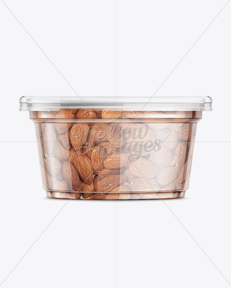 200g Plastic Cup W/ Almond Mockup