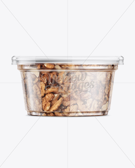 200g Plastic Cup W/ Walnuts Mockup