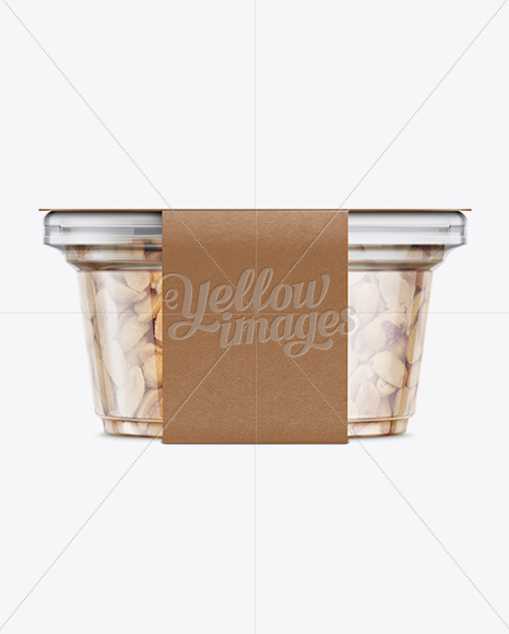 200g Plastic Cup in Kraft Wrap W/ Peanuts Mockup