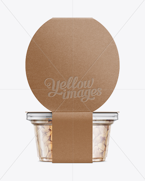 200g Plastic Cup in Kraft Wrap W/ Peanuts Mockup