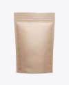 Kraft Stand Up Pouch W/ Zipper Mockup - Front View