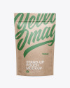 Kraft Stand Up Pouch W/ Zipper Mockup - Front View