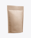 Kraft Stand Up Pouch W/ Zipper Mockup - Half Side View