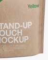 Kraft Stand Up Pouch W/ Zipper Mockup - Half Side View