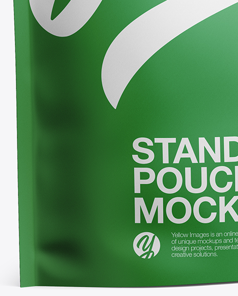 Paper Stand Up Pouch W/ Zipper Mockup - Half Side View