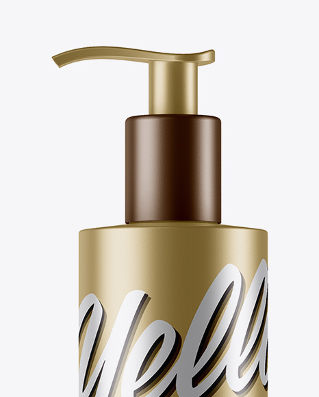 Metallic Plastic Bottle with Batcher Mockup - Free Download Images High