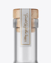 Frosted Glass Bottle with Wooden Cap Mockup Frosted Glass Bottle with Wooden Cap Mockup
