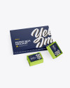 Matte Paper Box With Two Metallic Blocks Mockup Matte Paper Box With Two Metallic Blocks Mockup