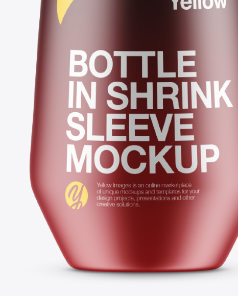 Plastic Bottle In Matte Shrink Sleeve Mockup