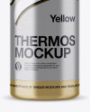 Textured Metallic Thermos Mockup