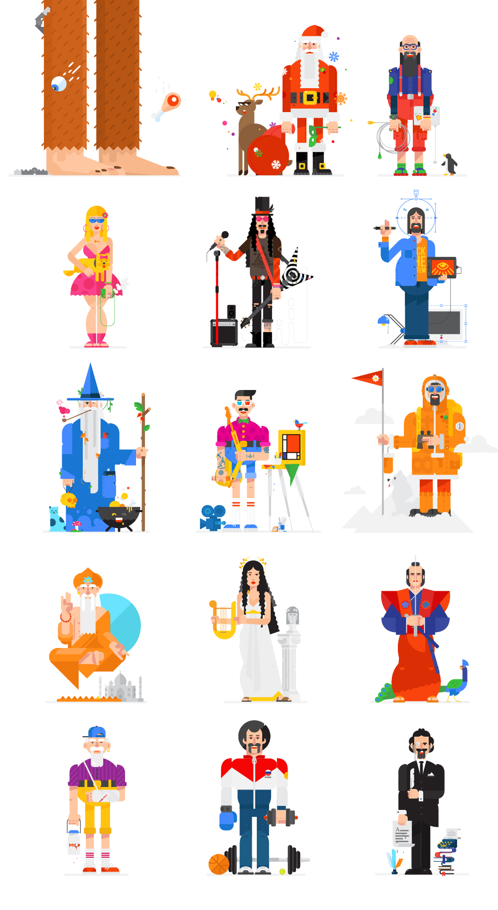 15 Thematic Characters Vector illustrations 15 Thematic Characters Vector illustrations