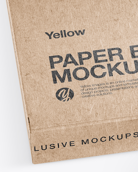 Kraft Paper Box With Two Metallic Blocks Mockup