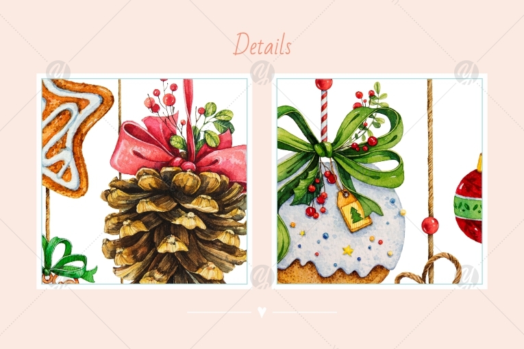 Watercolor set / Happy New Year Watercolor set / Happy New Year