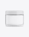 Clear Glass Cosmetic Jar Mockup - Front View