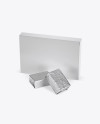 Textured Paper Box With Two Metallic Blocks Mockup