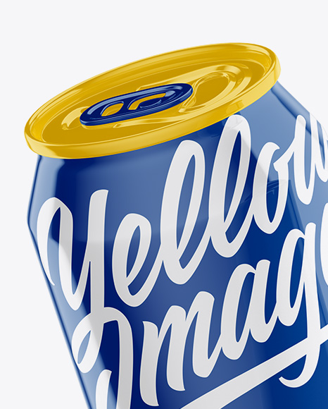 Two Glossy 330ml Aluminium Cans Mockup