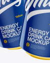 Two Glossy 330ml Aluminium Cans Mockup