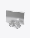 Metallic Paper Box With Two Blocks Mockup Metallic Paper Box With Two Blocks Mockup