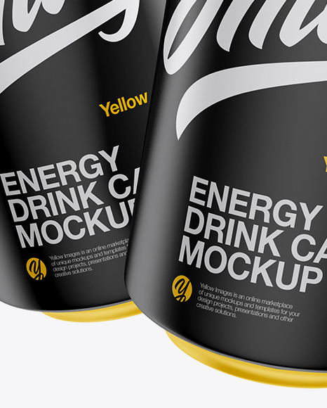 Two Matte 330ml Aluminium Cans Mockup - Free Download Images High