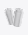 Two Matte 330ml Aluminium Cans Mockup